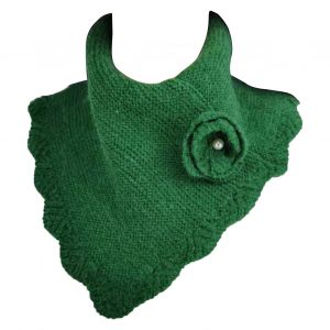 Faux Col, Décoration Florale, Écharpe Tricotée De Couleur Unie, Robe Douce Et Chaude, Accessoire D'hiver-60 Cm Vert - Neuf