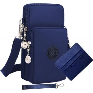 KALANKA-Pochette Telephone Portable Femme Bandouliere Sac Téléphone Portable Femme Bandoulière Portefeuille Sacoche Telephone Portable Femmes Bandoulière Réglable Running Armbag (Rose - Neuf