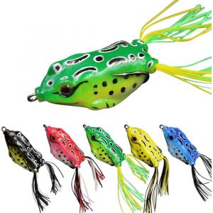 Lure Ray Frog Topwater Frog Crank 3d Soft Eye Fishing Lure And Hook, Soft - 5pcs - Neuf