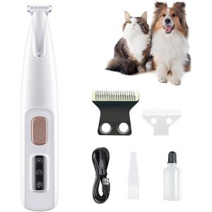 Tondeuse À Poils Pour Chiens Et Chats,Tondeuse À Cheveux Électrique À Griffes De Chat,Rasoir Pour Chien,Utiliser Sur Les Chiens,Chats,Pattes,Oreilles,Visage(Blanc) - Neuf