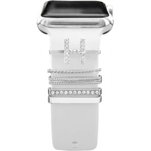 5pcs Charms Pour Bracelet Apple Watch Serie 7/8 45mm 41mm 44mm 40mm Iwatch Se 6 5 3 2 Homme/Femme,Décorer Bijoux Métal Pour Fitbit Versa/Sens,Galaxy Watch 5/4 Accessoires Bracelet Sport Silicone H - Neuf