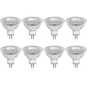 Ampoule Halogène Gu5.3 Mr16 35w 12v Blanc Chaud 2800k Dimmable,Couvercle En Verre 400 Lumens 2 Pin Spot Remplacement,Pack De 8-Bien - Neuf