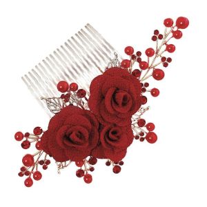 Peigne ¿¿ Cheveux De Mari¿¿E Orn¿¿ De Roses - Accessoire De Coiffure ¿¿L¿¿Gant Pour Mariage, Style Classique, Doux Pour Les Cheveux, Id¿¿Al Pour Les C¿¿L¿¿Brations - Neuf