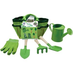 ChenQuanSarl-Sac De Jardinage 6 Pieces - Outils De Jardinage - 170064 - M&eacute;tal - Jardin - Nature - Plante - Fleurs - Pelle - Rateau - Arrosoir - Gant - Jeu Pour Enfant - &Agrave; Partir De 3 Ans - Neuf