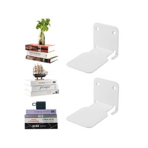 &Eacute;tag&egrave;re murale flottante en acier inoxydable - Pr&eacute;sentoir &agrave; livres (lot de 2) - Neuf