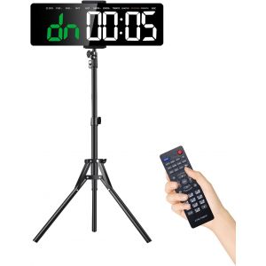 Ulteronixshop-Timer Sport, Minuteur Fitness 16"" Grand Ecran Time, 12/24 Heures Horloge Murale Num&eacute;rique LED avec Support, Chronom&egrave;tre avec T&eacute;l&eacute;commande, Timer pour pour Workout, Home Gym(Vert+Blanc) - Neuf