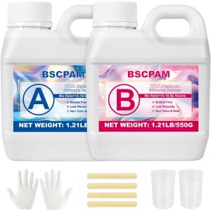 MEVRONISSHOP-Silicone de moulage 20A, 1,3 kg, silicone liquide, rapport 1:1, translucide, moules auto-ventil&eacute;s, alimentaire - Neuf