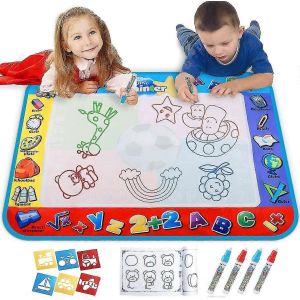 Tapis de coloriage, grand tapis de peinture &agrave; l'eau pour enfants, bloc-notes pour tout-petits avec 4 couleurs - Neuf