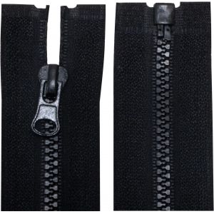 C63888-Lot De 2 Fermetures Éclair Injectées N°3 80 Cm Séparables-Tirette Déco-Curseur En Métal-Couleur Noir-Maille Glissière Vêtement Couture Mercerie Veste - Neuf