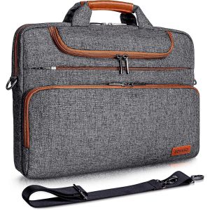 Sacoche Ordinateur 17 Pouces Imperm&eacute;able Pochette Pc Portable Sac &Agrave; Bandouli&egrave;re Homme Business Pour 17-17.3"" Notebook/Dell/Lenovo/Acer/Hp/Msi/Asus, Gris Fonc&eacute; 2 - Neuf