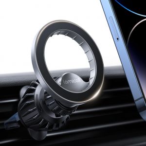 Support T&eacute;l&eacute;phone Voiture Aimant, [20 x N52 Aimants] 360&deg;Rotation, Crochet M&eacute;tallique Am&eacute;lior&eacute;, Porte Magn&eacute;tique T&eacute;l&eacute;phone &agrave; Grille d'A&eacute;ration pour iPhone 17 16 15 Huawei, Autres Smartphones - Neuf