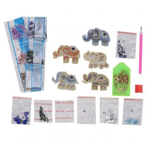 Kit De Bricolage Pour Porte-Cles Decoratif En Diamant, Accessoire Decoratif, Peinture Diamant Elephant, Artisanat Fait Main - Neuf