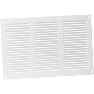 KALANKA-Blanc 300x200mm Grille de Ventilation avec Moustiquaire - Grilles d'aération en Métal - Acier - Neuf