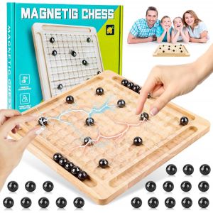 Sansh-Jeu Echec Magnetique, Magnetic Chess Game, Jeu D'échecs Magnétique, Echec Magnetique Avec Échiquier En Bois, Jeu Echiquier Magnetique Multijoueur, Jeu D'interaction Parent-Enfant Pour Réunion - Neuf