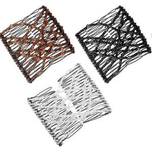 Paquet De 3 Peigne À Cheveux Pour Dames Accessoires Perles De Cristal Peigne À Cheveux Magic Stretch Barrette Pack - Neuf