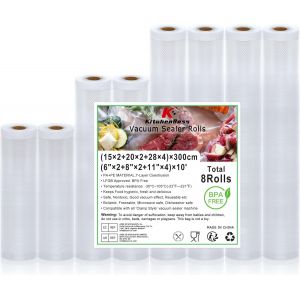 Nouvelhorizonstore-Sac Sous Vide Alimentaire&iquest;Sac Mise Sous Vide Alimentaire Pour Appareil Sous Vide, Rouleau Sous Vide Alimentaire Sans Bpa, 8 Rouleaux 15x2/20x2/28x4/X300cm, Sachet Sous Vide Aliment - Neuf