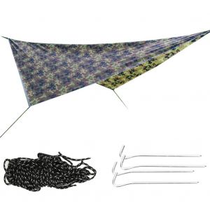 Tapis De Sol De Camping Multifonction En Polyester 210t, Motif Camouflage, Carre, Impermeable Et Resistant Au Soleil, Pour Tente - Neuf
