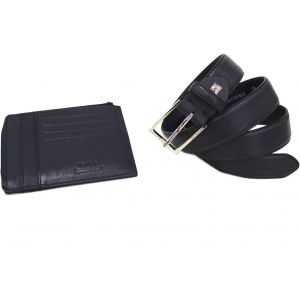 Ensemble Ceinture En Cuir Synth&eacute;tique Pour Homme,Hauteur 35 Mm,Taille 125 Mm,Avec Porte-Cl&eacute;s En Cuir Dans Une Bo&icirc;te Bleue - Neuf