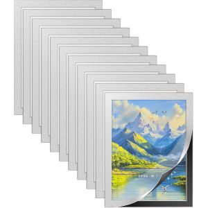 Cmwx-Lot De 12 Cadres Photo Magnétiques Autocollants - Transparents - Pour Peintures, Photos, Avis, Certificats, Affiches - 27,9 X 21 Cm - Argenté - Neuf