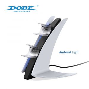 Station De Charge Double De Type Avion Pour Manette Ps5 Base De Charge Double Sans Fil Pour Manette Ps5 Avec Lumière Bleue Tp5-0557 | Accessoires Compatibles - Neuf