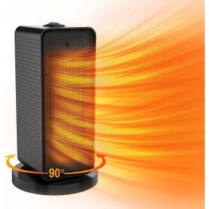 1200W Chauffage Auxiliaire, 90° d'Oscillation Électrique Céramique, Radiateur, Chauffe-Eau Électrique 2 Modes de Chauffage, Silencieux Ventilateur de Chauffage avec la Protection de Surchauffe - Neuf