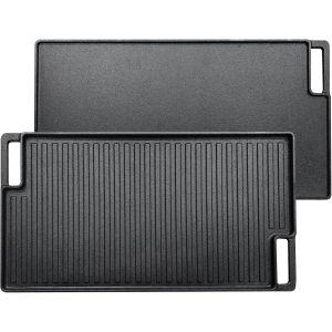 Letnerny-Poele Grill Fonte,Poele Grill Réversible,Poêle Grill Viande Extérieur Avec 2 Poignées,Plaque Fonte Barbecue Adapté Aux Cuisinières À Gaz,Fours À Barbecue,Poêle À Frire Double Face À Flamme N - Neuf