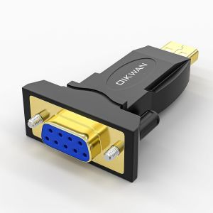 KALANKA-Adaptateur USB vers série RS232 avec FT232, USB vers RS232 plaqué or DB9 femelle compatible avec Windows 10, 8.1, 8, 7, Vista, XP, Linux et Mac OS X 10.6 et supérieur, noir - Neuf