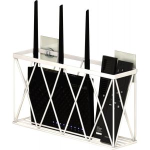 CAUC-Rangement Box Internet, Bo&icirc;te de Rangement pour Routeur WiFi, &Eacute;tag&egrave;re de Rangement Murale WiFi, Routeur WiFi Montage Mural Bo&icirc;te de Rangement(White) - Neuf