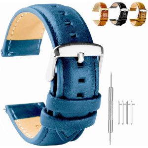 Eryi-Bracelet De Montre En Cuir À Fermeture Rapide Pour Homme Et Femme - 18 Mm, 20 Mm, 22 Mm - Bracelet De Montre Universel En Cuir - Neuf