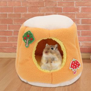 Hjlian Nid Chaud En Forme De Souche D'arbre De Dessin Anime Pour Hamster, Herisson, Ecureuil, Lit Coupe-Vent Pour Animaux De Compagnie (Taille Moyenne) - Neuf