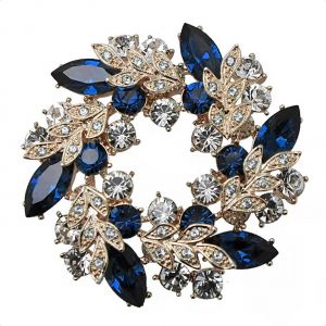 Broches Pour Les Femmes, Crystal Flower Brooch Avec La Zircone, La Feuille, De La Broche Pour Les Vêtements, Vintage Broche Et Clip Pour La Veste, Pull, Bijoux, Cadeaux Pour Les Vêtements - Neuf