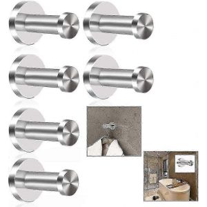 Patère murale en acier inoxydable - Ensemble de 6 pièces,finition chrome brossé pour salle de bain et suspension de manteaux - Neuf