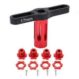 4 jeux d'écrous hexagonaux de 17MM, moyeux de roue cannelés pour voiture Traxxas 5353X EREVO Summit 1/10 RC (rouge) - Neuf