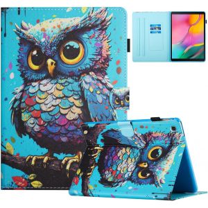 Coque Pour Tablette Samsung Galaxy Tab A 10,1 T510/ T515 2019 Etui Housse Pu Cuir Flip Support Portefeuille Protection Cover Case Pour Samsung Galaxy Tab A 10,1 Pouces 2019, Hibou - Neuf