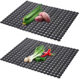 Jexnovashop-2 Pi&egrave;ces Tapis &Eacute;vier Cuisine Prot&egrave;ge &Eacute;vier Noir D&eacute;coupable Contre La Salet&eacute; Et Les Rayures Pour Couverts (40x30 Cm) - Neuf