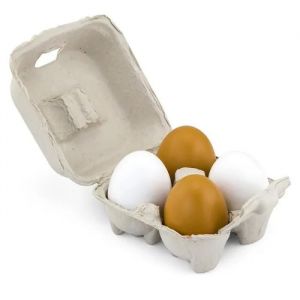 Jouet - Viga Toys - Oeufs en bois - Marron - 4 pièces - Neuf