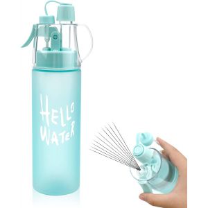 Kalanka-Bouteille D'eau De Sports Brumisation,Portative Pulvérisation Spray Bouilloire De 580 Ml Avec Paille Retourner,Pour Cyclisme Escalade Fitness Randonnée Course À Pied Alpinisme (Bleu Givré) - Neuf