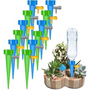 Lot de 12 arroseurs automatiques réglables pour plantes en pot, fleurs, jardin et plantes d'intérieur - Neuf