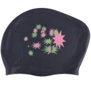 Bonnet De Bain En Silicone Étoilé Pour Cheveux Longs ¿ Imperméable, Flexible Et Confortable ¿ Bleu Ciel - Neuf