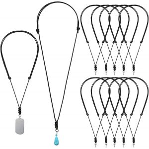 Trahoo-Collier En Corde Noire De 15 Pièces Réglable Avec Double N?ud Pendentif En Corde Vintage Fait À La Main Accessoires Unisexes Cadeaux 30,5-63,5 Cm - Neuf