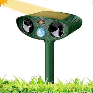 Répulsif À Ultrasons Pour Rongeurs Avec Capteur De Mouvement,Répulsif Pour Chat Extérieur Étanche Pour Anti Chats Chiens Souris Ratons Laveurs Animaux De Compagnie - Neuf