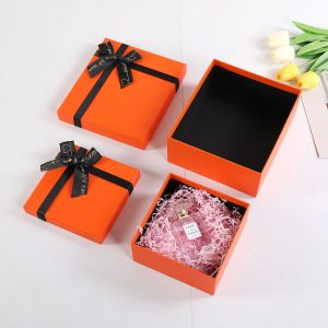 Beautiful You Orange Kraft Gift Box 2pcs - Coffret cadeau vide 14*12*5.5cm - Coffret cadeau facile à assembler pour fêtes, anniversaires, mariages, événements. - Neuf