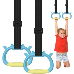 Ensemble De Bagues De Gymnastique Pour Enfants,Équipement De Gym À Domicile,Sangles Réglables Pour Enfants,Anneaux De Traction Pour Entraînement Physique - Neuf