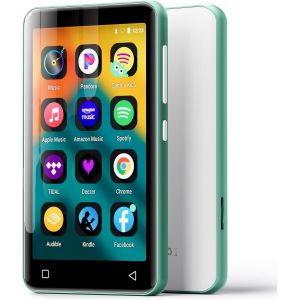 80Go Lecteur Mp3 Avec Bluetooth Et Wifi, Lecteur De Musique Mp3 Et Mp4 Ave Spotify,Spotify Kids, Tidal, Deezer, Lecteur Vidéo À Écran Tactile 4 Pouces 1080P¿Bleu Glacier+Blanc¿ - Neuf