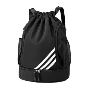Sac &agrave; dos &eacute;tanche &agrave; cordon de serrage multi-poches pour le sport,sac de sport de football,sac &agrave; dos de fitness,H de voyage - Neuf