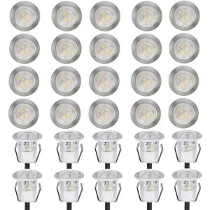 Chnxu Led Spot Encastrable Extérieur Mini Spot Encastré De Ø30mm Eclairage Encastrables Extérieur Pour Terrasse Enterre Ip67 Etanche Dc12v Lumière Pour Escalier (Rgb(Noir), 10 Kit) - Neuf