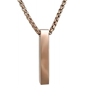 Chaîne En Acier Inoxydable Pour Homme Avec Pendentif Élégant En Forme De Baguette ¿ Avec Boîte À Bijoux - Neuf