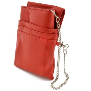 asas-Server Serveur,Argent Porte-Monnaie,Portefeuille Avec Pochette,Holster Insert Et Chaîne,Rouge - Neuf