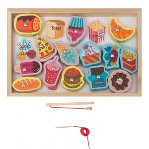 Jouet de p&ecirc;che magn&eacute;tique pour tout-petits, dessin anim&eacute;, jouet de la&ccedil;age pour enfants, jouet de p&ecirc;che magn&eacute;tique, jouet &eacute;ducatif de coordination ?il-main-Dessert - Neuf