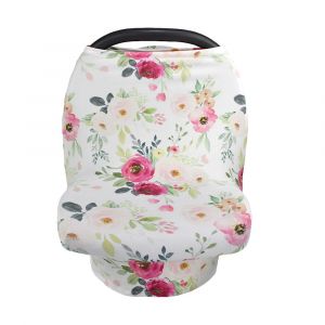 Soins Infirmiers Couverture Pour Siège De Voiture - Multi-Usage Extensible Voiture Housses De Siège Pour Bébé, Douche De Bébé Cadeaux (Fleurs Roses) - Neuf